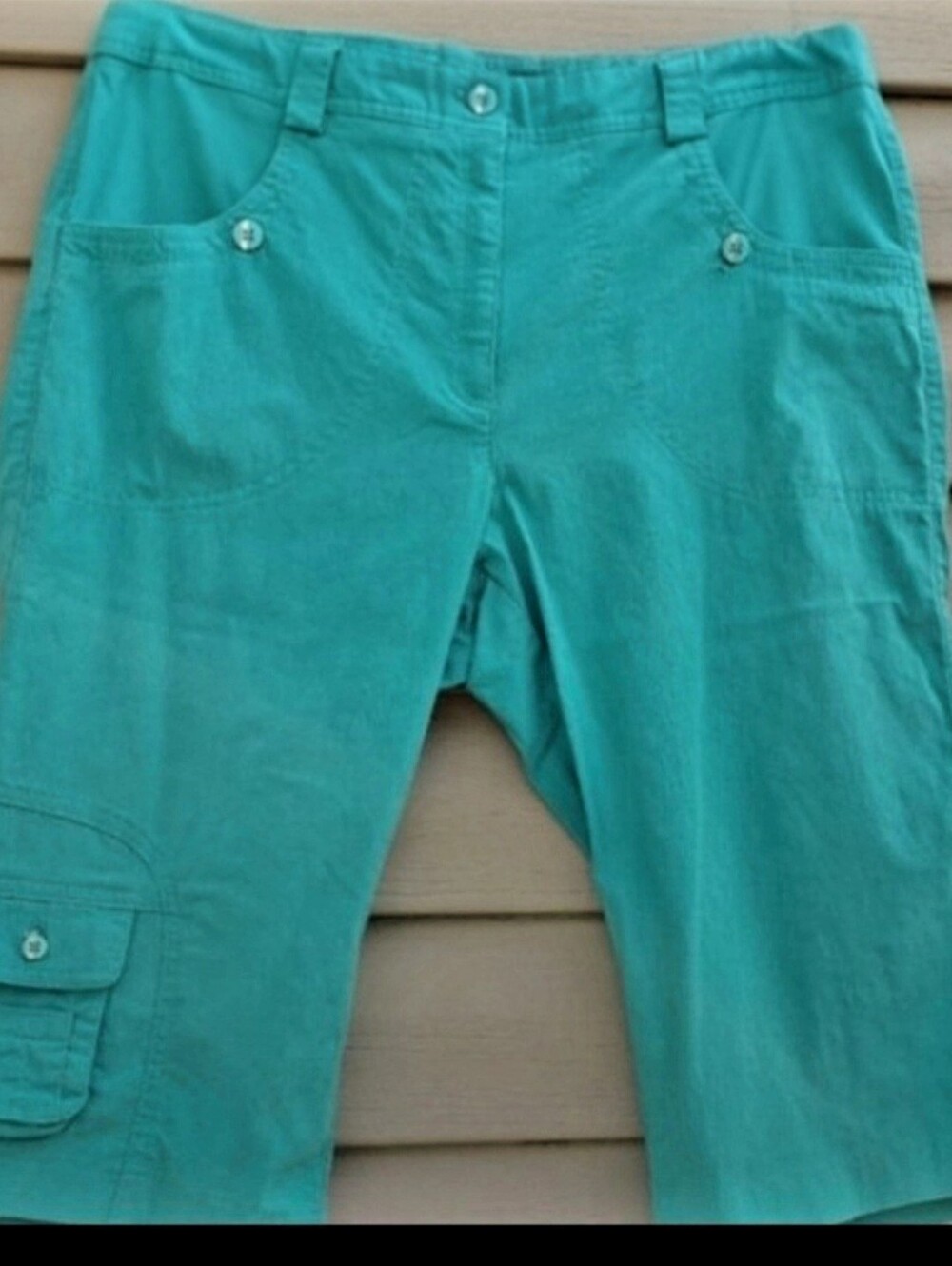 Jamie Sadock Aqua Teal Green-Blue Long Shorts Capris. Size 12. 14" Inseam. EUC!